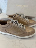 Pre Loved Jimmy Choo Nude Glitter Trainers UK8 (excellent)