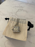 Pre Loved Vivienne Westwood Fitzrovia pendant necklace in platinum plated and white CZ (excellent)t)