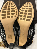 Pre Loved Bottega Veneta Black Mesh Heels size UK 7 New