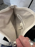 Pre Loved Givenchy Voyou Medium Ecru Leather Shoulder Bag (as new)