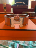Pre Loved Hermes Clic H , wide pastel coral and white size S (excellent)