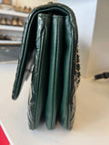 Chanel Accordion Flap in Dark Green Patent Leather