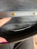 Pre Loved Yves Saint Laurent Black & White Leather Chevron Envelope Bag