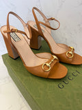 Pre Loved Gucci Horsebit Leather Block Heeled Sandals UK 6.5