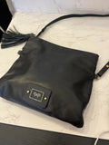 Pre Loved Anya Hindmarch Black Leather Crossbody Bag with Tassel