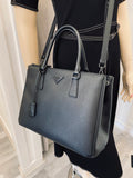Pre Loved Prada Black Saffiano Lux Two Way Double Zip Tote (excellent)