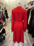 Pre Loved Bella Freud Red Floria Tie Belt Dress Size 12