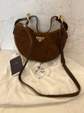 Pre Loved Prada Arque Brown Suede Bag (pristine)