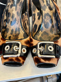 Pre Loved Dolce & Gabbana Vintage leopard print peep toe sandals UK 5