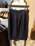 Pre Loved Vintage Chanel Black linen Skirt size 36 uk 8