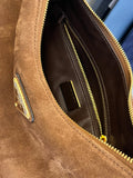 Pre Loved Aimee Prada Brown Suede Shoulder Bag (as new)