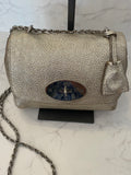 Pre Loved Mulberry Small Lily In Gold Crinkle Leather