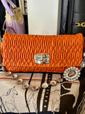 Pre Loved Miu Miu Matelasse shoulder bag with crystal strap (excellent)