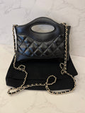 Pre Loved Chanel Quilted Nano 31 in Shiny Black Calfskin (Excellent)