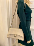 Pre Loved Balenciaga Hourglass Shoulder Bag in Cold Beige Leather