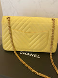 Pre Loved Chanel Yellow Chevron 2.55 Reissue Flap Bag