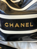Chanel 22 in Black & White Striped Calfskin (new)