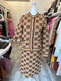 Pre Loved Gucci Wool Knit GG Logo Skirt & Jacket S-M