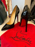 Christian Louboutin 130 Black Patent Heels UK 8