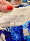 Pre Loved Borgo De Nor Blue floral Midi Dress Size UK 10 (new)