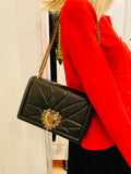Pre Loved Dolce & Gabbana Devotion Shoulder Bag in Quilted Nappa Black Leather