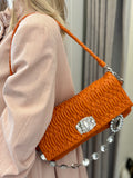 Pre Loved Miu Miu Matelasse shoulder bag with crystal strap (excellent)