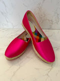 Pre Loved Christian Louboutin Pink Satin Espadrilles UK4