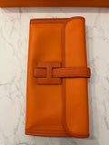 Pre Loved Hermes Jige Elan 29 Clutch in Orange Swift Leather (excellent)
