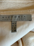 Pre Loved Victoria Beckham Cream Wool Dress size uk12