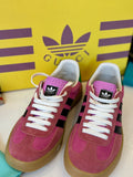 Pre Loved Gucci X Adidas Gazelle Trainers in Vibrant Pink Suede - NEW - UK 4.5
