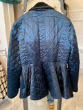 Altuzarra Teal Silk Quilted Pearl Jacket IT40 fits UK8-10