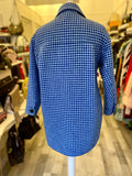 Pre Loved Rails Connie Cobalt Blue Houndstooth Shirt /Jacket size XS oversized