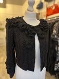 Pre Loved Dolce & Gabbana Crochet Knit Jacket with Appliqué Flowers size 44 UK 12 (new)