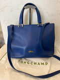 Pre Loved Longchamp Honore 404 Tote in Blue Leather