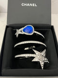 Pre Loved Chanel Ruthenium & Blue Crystal Star Bracelet 2022 collection by Virginie Viard (as new)
