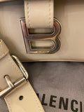 Pre Loved Balenciaga Hourglass Shoulder Bag in Cold Beige Leather