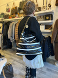 Chanel 22 in Black & White Striped Calfskin (new)