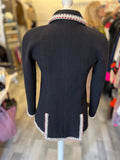 Pre Loved Chanel Jacket in Navy, Red and Cream size 36 uk8 (excellent)