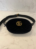 Pre Loved Gucci Marmont Black Velvet Bumbag