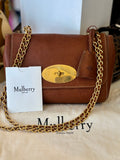Pre Loved Small Mulberry Lily Shoulder bag in oak grained vegetable leather - Excellent
