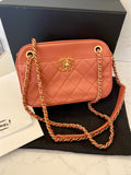 Pre Loved Chanel Lambskin Camera Bag in Dusky Pink - Excellent SALE