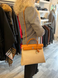 Hermes Vintage Interchangeable Herbag 31 Satchel in Beige Canvas or Black Fabric & Tan Leather (new)