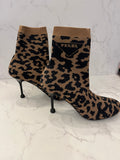 Pre loved Prada Leopard Print Sock Boots Size UK4
