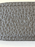 Pre Loved Hermes H Reversible Leather Belt in Grey & black size 85cm