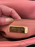 Pre Loved Chanel 19 in Pink Quilted Lambskin Leather - Excellent