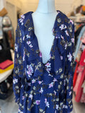 Pre Loved Mikael Aghal Navy Floral Tiered Dress UK10