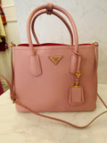 Pre Loved Prada Saffiano Leather Double Bag in Light Pink (excellent)**reserved**