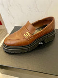 Pre Loved Chanel Brown Quilted Loafers UK 5.5 (excellent)
