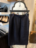 Pre Loved Vintage Chanel Black linen Skirt size 36 uk 8