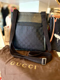 Pre Loved Gucci Black Monogram Canvas Messenger Bag